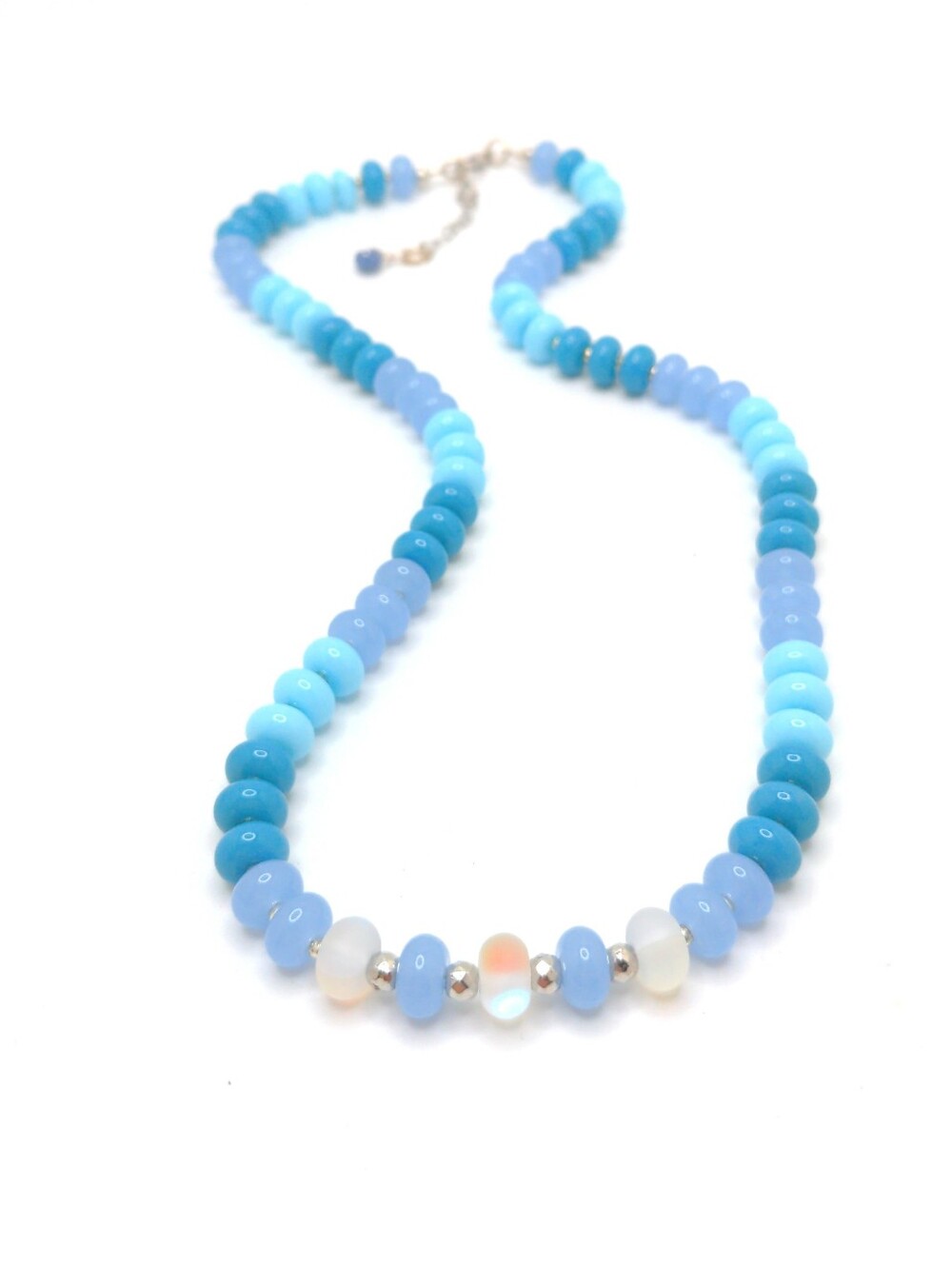 Handmade Candy Bead Necklace in Blue